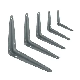 10 x Grey Metal London Shelf Support Brackets