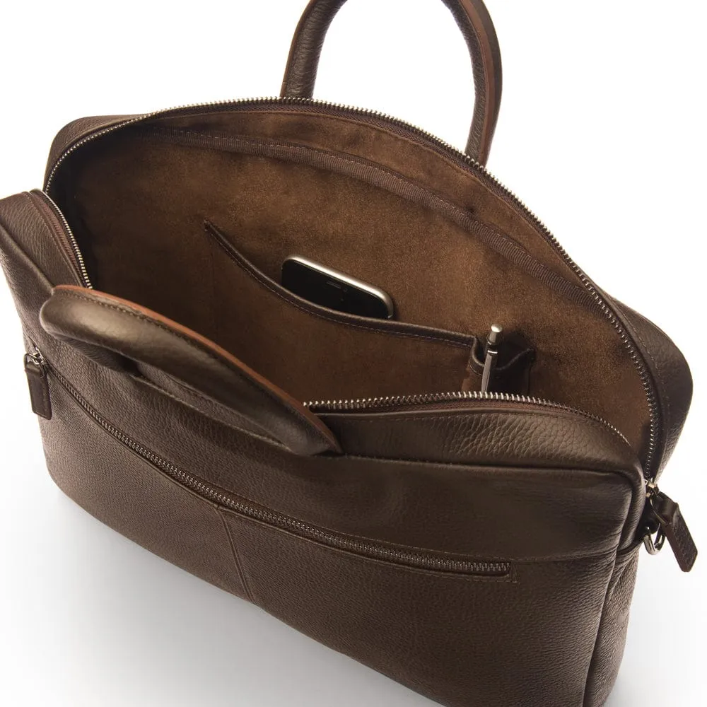 15" Leather Laptop Bag - Brown