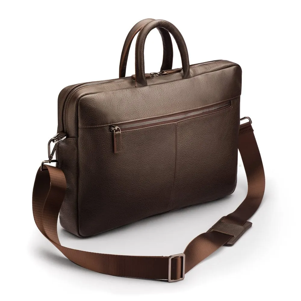 15" Leather Laptop Bag - Brown