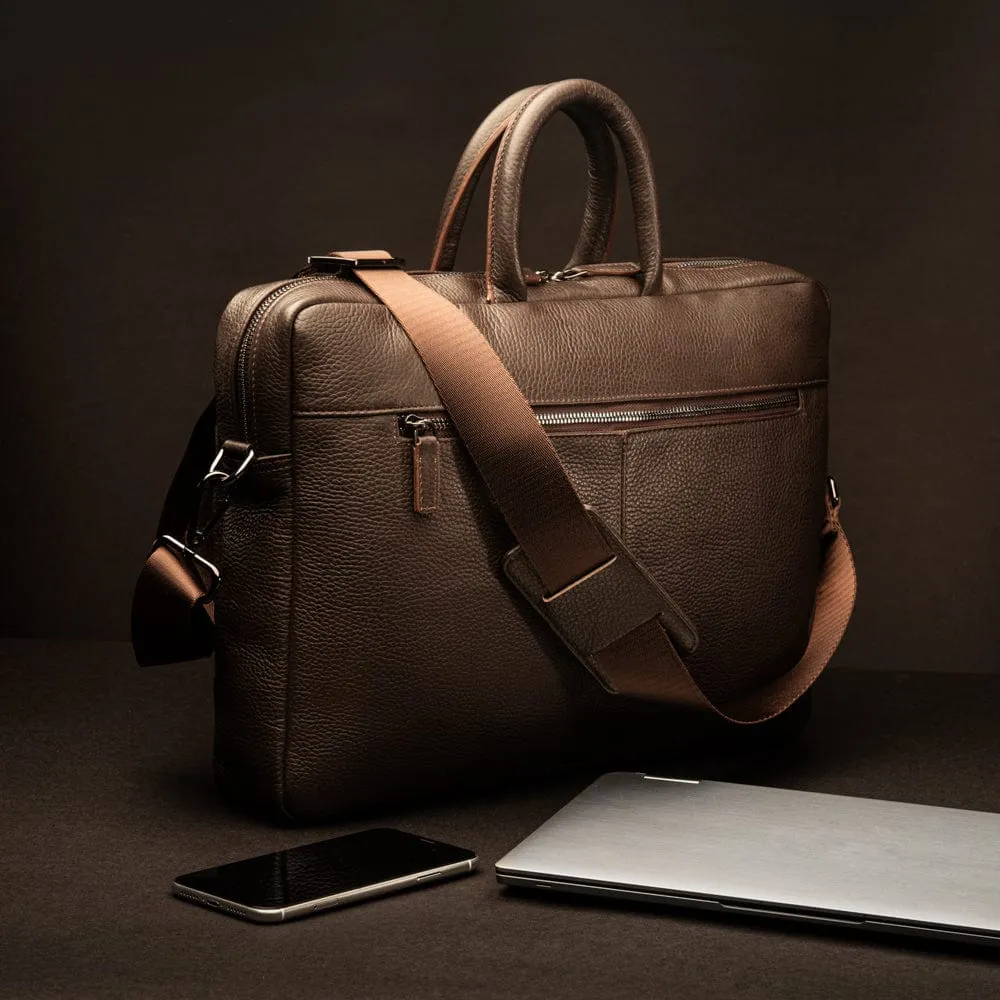 15" Leather Laptop Bag - Brown