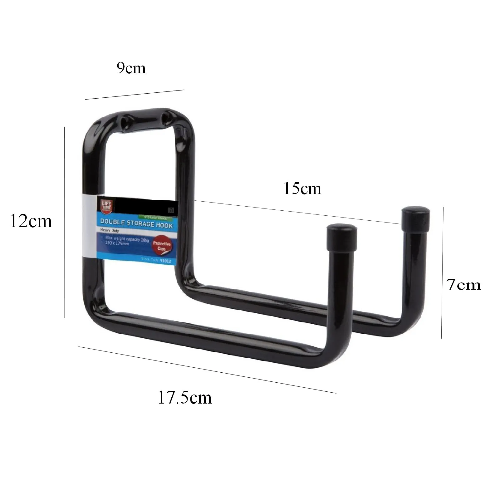 2 x 175mm Heavy Duty Double Bike Storage Hooks Wall Mounted