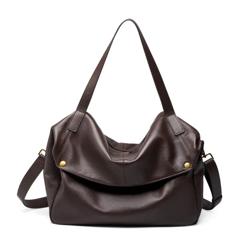 36CM large capacity single shoulder leather soft leather tote women's bag 2957 black