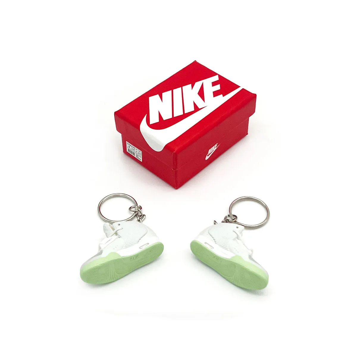 3D Sneaker Keychain- Nike Air Yeezy 2 Pure Platinum Pair