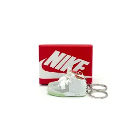 3D Sneaker Keychain- Nike Air Yeezy 2 Pure Platinum Pair