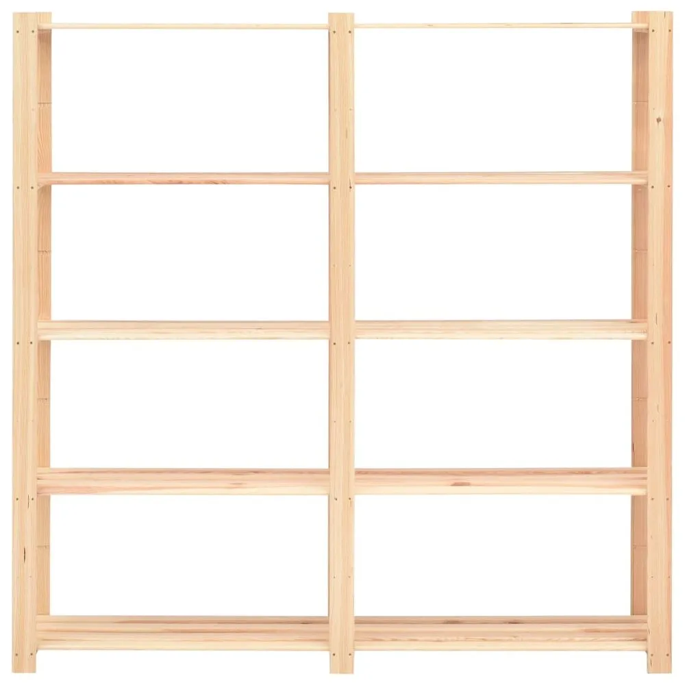 5-Tier Storage Racks - Solid Pinewood, 170x38x170cm