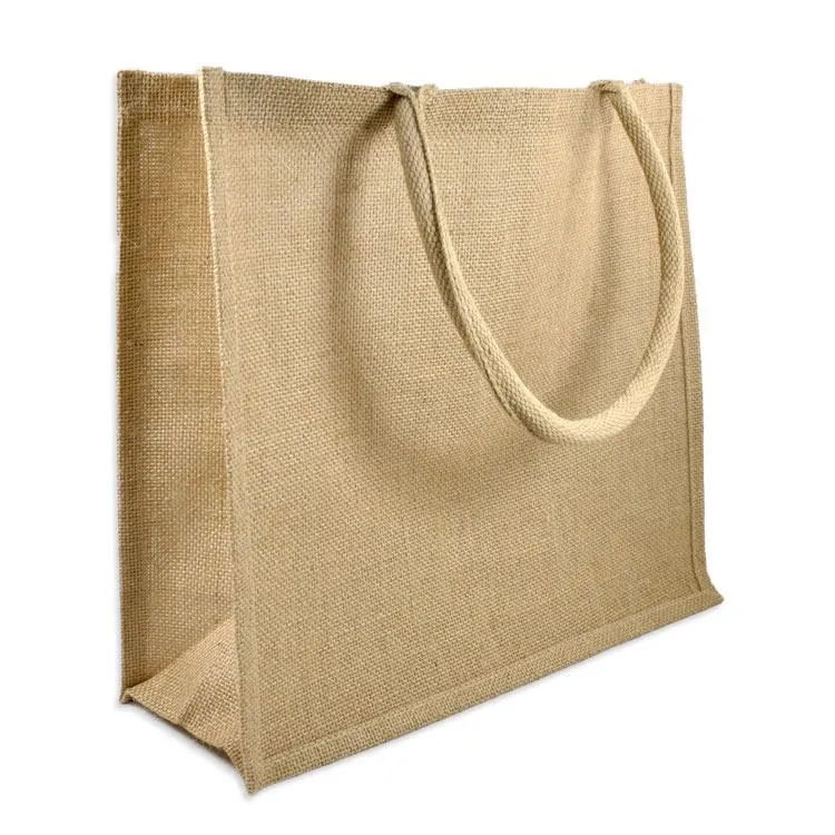 6 ct Easy-to-Decorate Jute Tote Bags with Canvas Front Pocket - Pack of 6