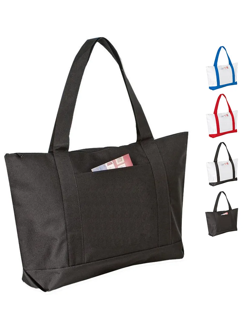 6 ct Polyester Beach Tote Bags with Zipper - By Bundle