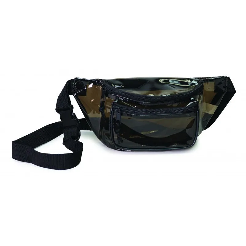 6 ct Three Zipper Clear Fanny Pack - By Bundle