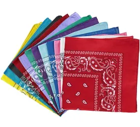 600 ct 100% Cotton Paisley Bandana - By Case