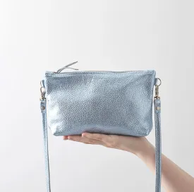 Aquamarine Leather Crossbody Bag