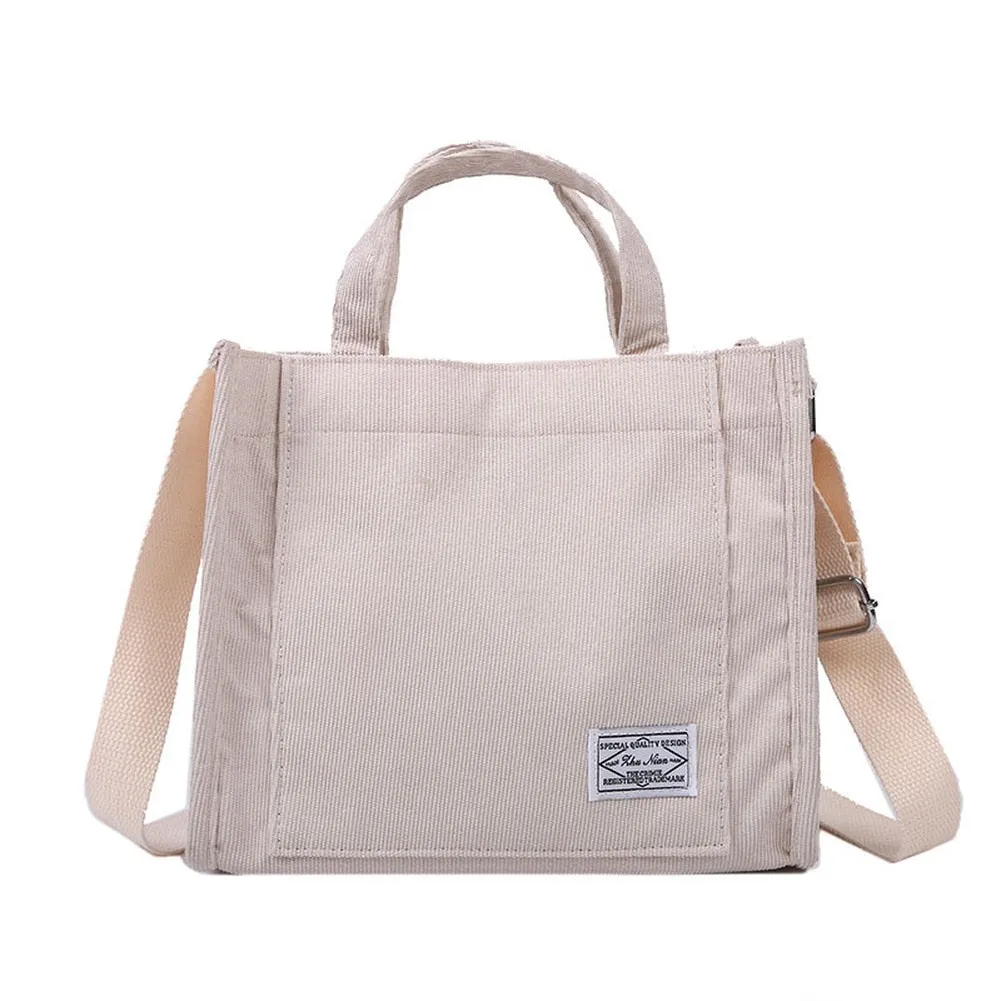 Autumn Corduroy Casual Tote Bags