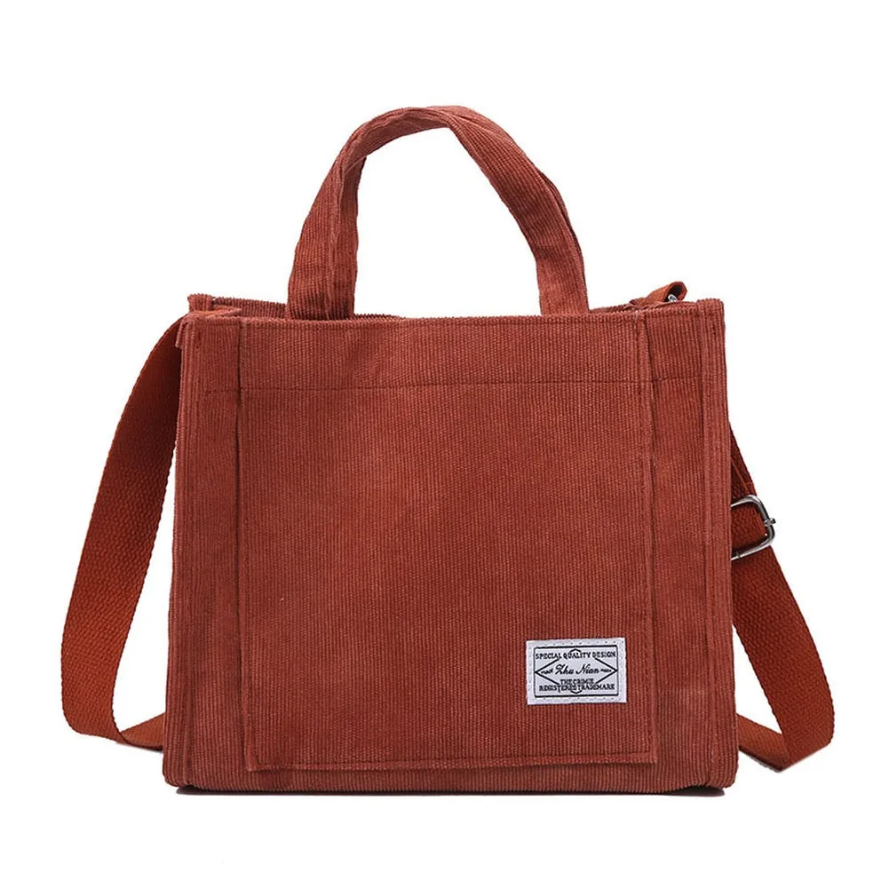 Autumn Corduroy Casual Tote Bags