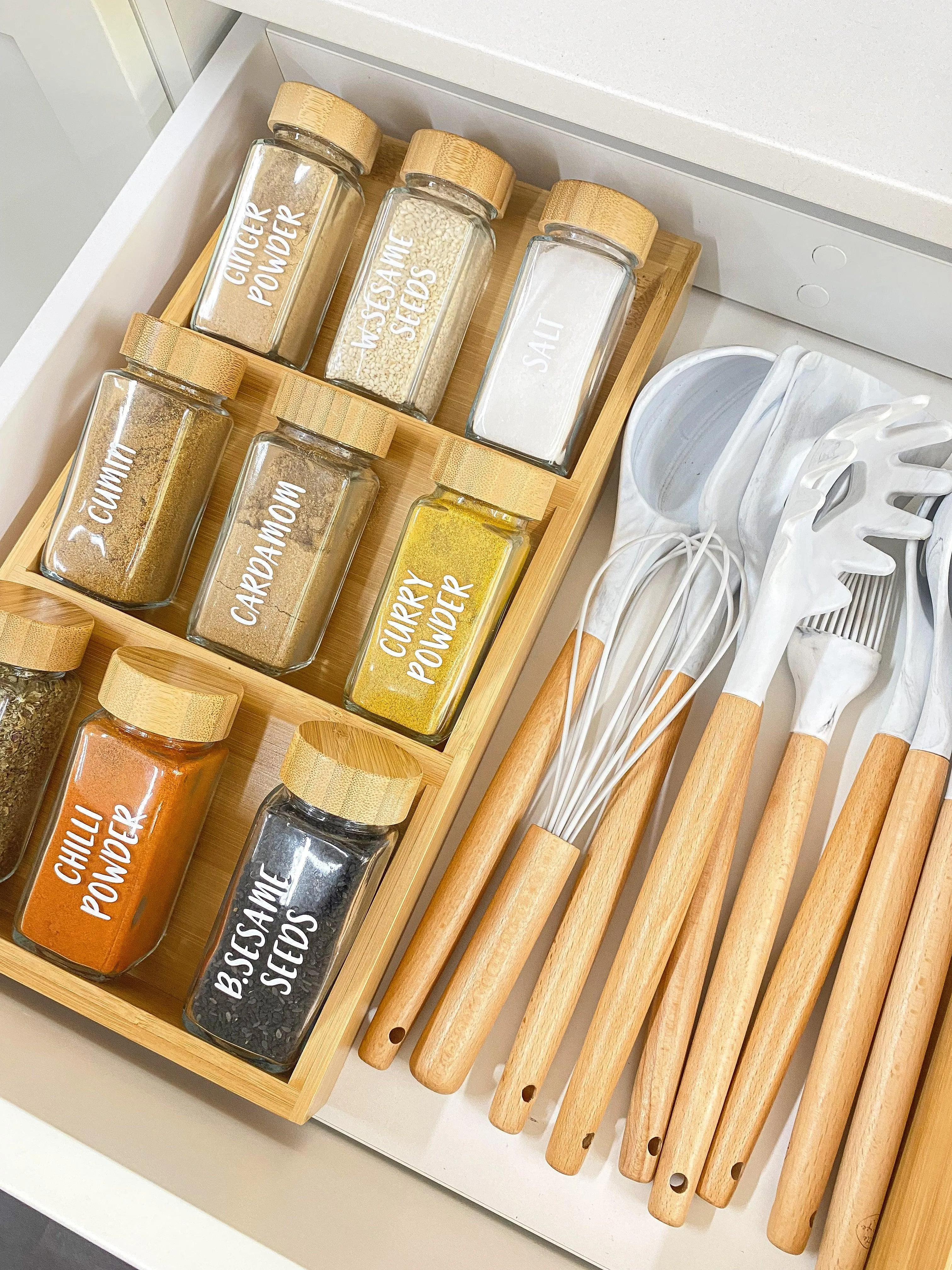 Bamboo Herb & Spice Drawer Organiser