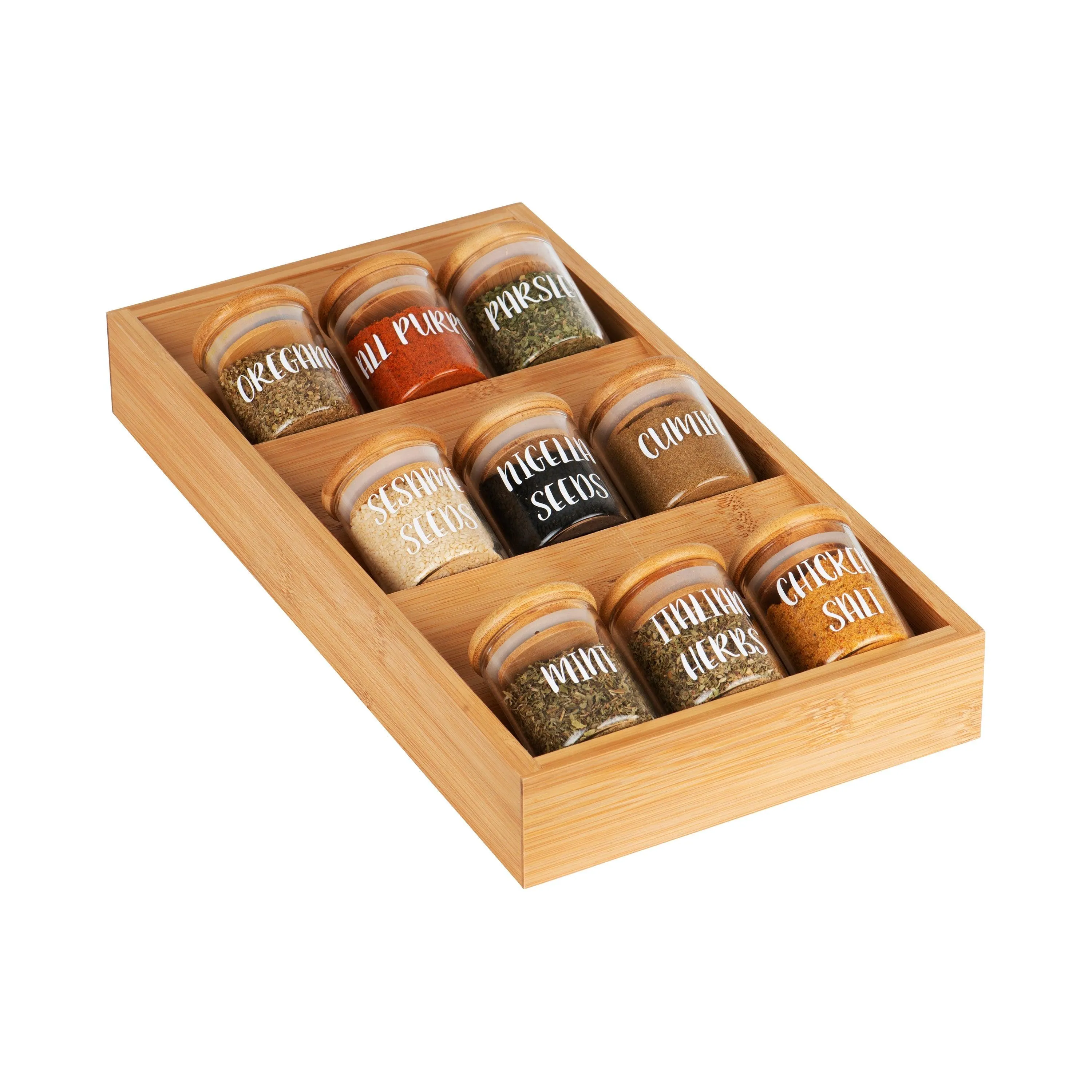 Bamboo Herb & Spice Drawer Organiser