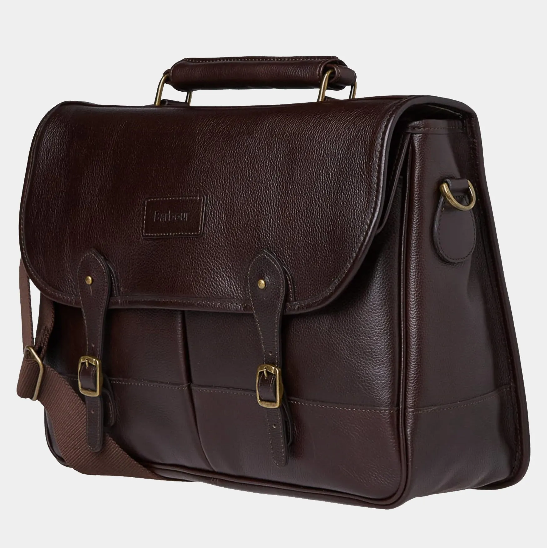 Barbour Briefcase - Dark Brown Leather - UBA0011BR91