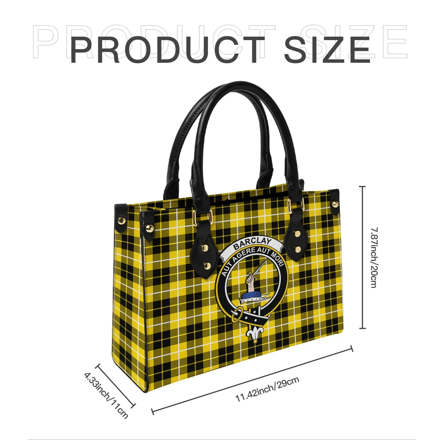 Barclay Dress Modern Tartan Leather Bag with Family Crest