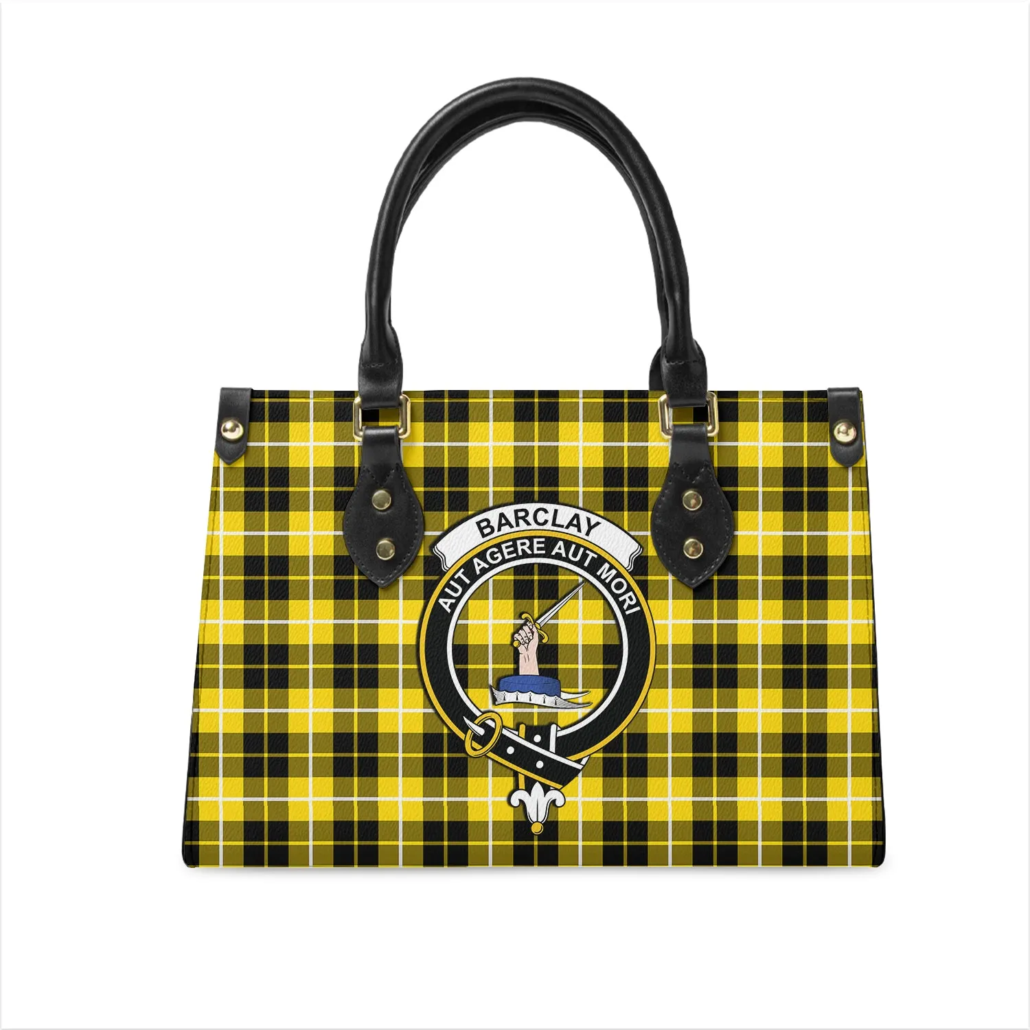 Barclay Dress Modern Tartan Leather Bag with Family Crest