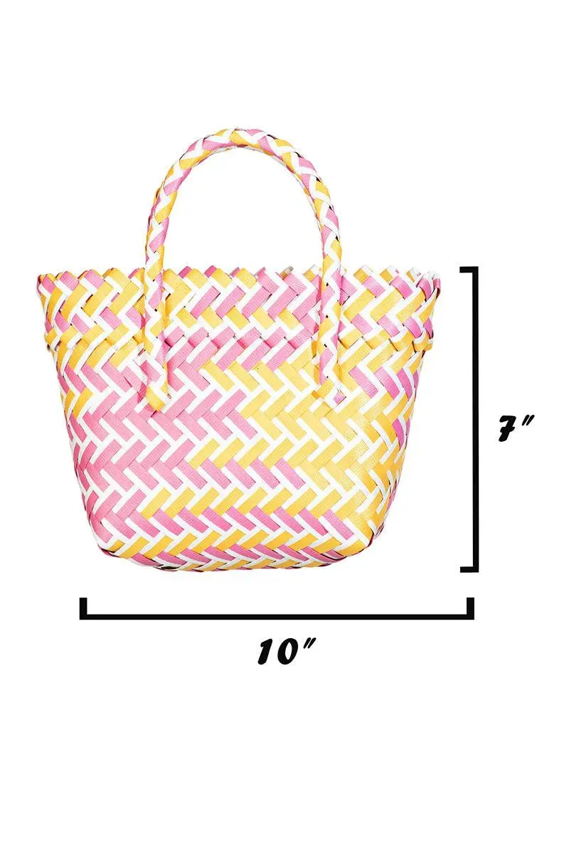 Basket Wave Woven Beach Tote Bag