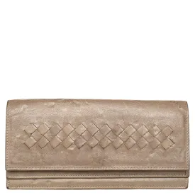 Beige Intrecciato leather Bifold Wallet