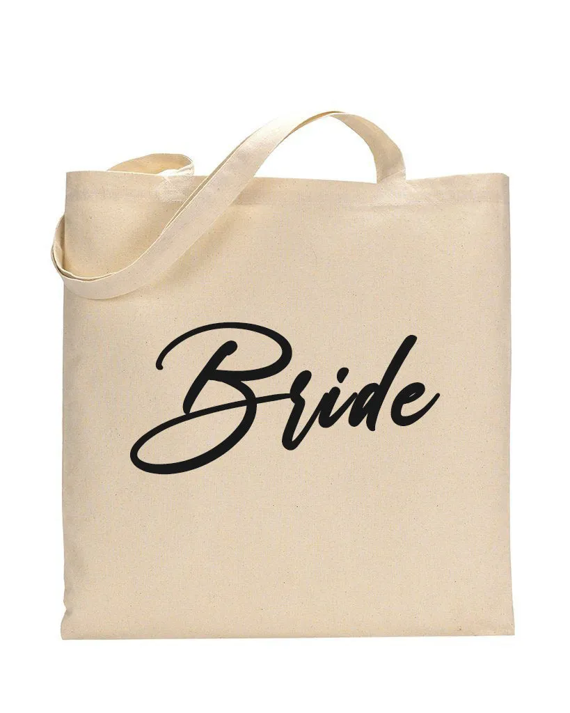 Black Color Bride Tote Bag - Bridal-Wedding Tote Bags