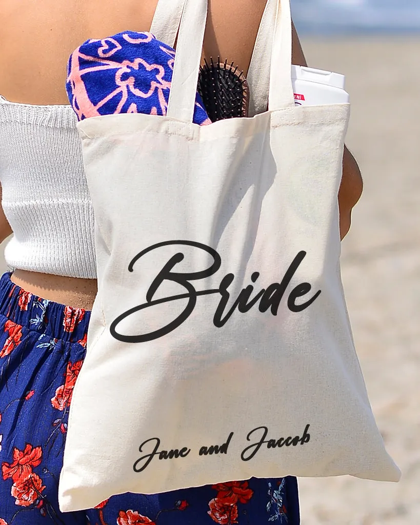 Black Color Bride Tote Bag - Bridal-Wedding Tote Bags