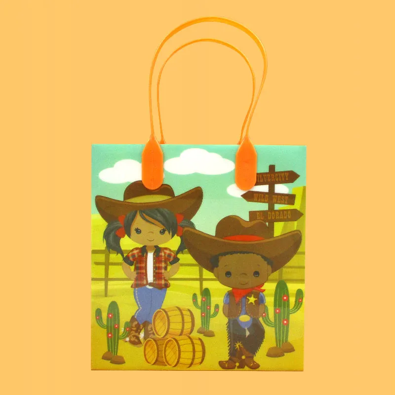 Black Cowboy & Cowgirl Party Favor Treat Bags - Set of 6 or 12