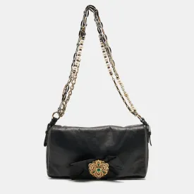 Black Leather Miss Duchessa Bag