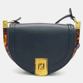 Black Leather Moonlight Shoulder Bag