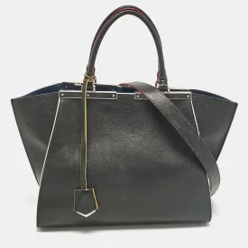 Black/Blue Leather Medium 3Jours Tote