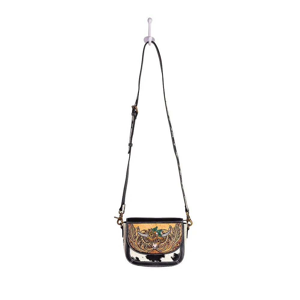 Bloomin' Steer Small Hand-tooled Bag