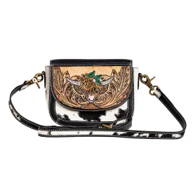 Bloomin' Steer Small Hand-tooled Bag