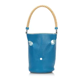 Blue Hermès Clemence Mangeoire Bucket PM