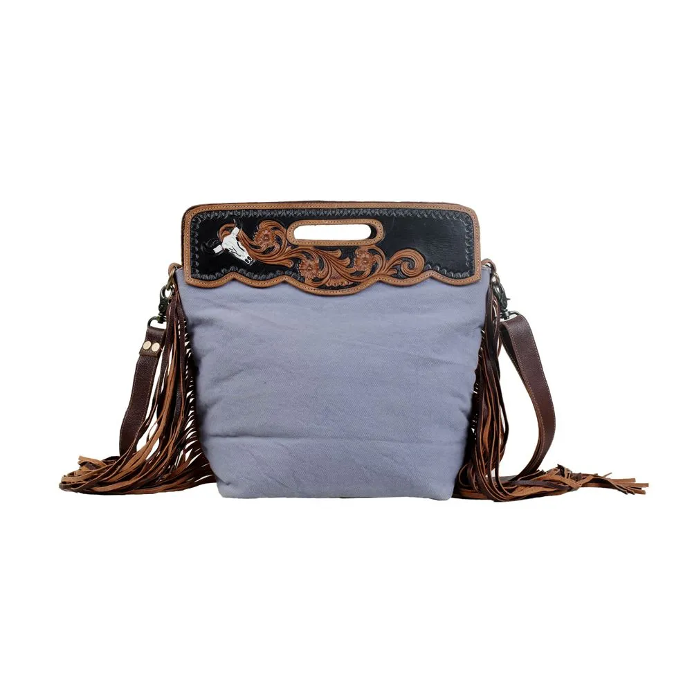 BLUE STREAM HAND TOOLED BAG