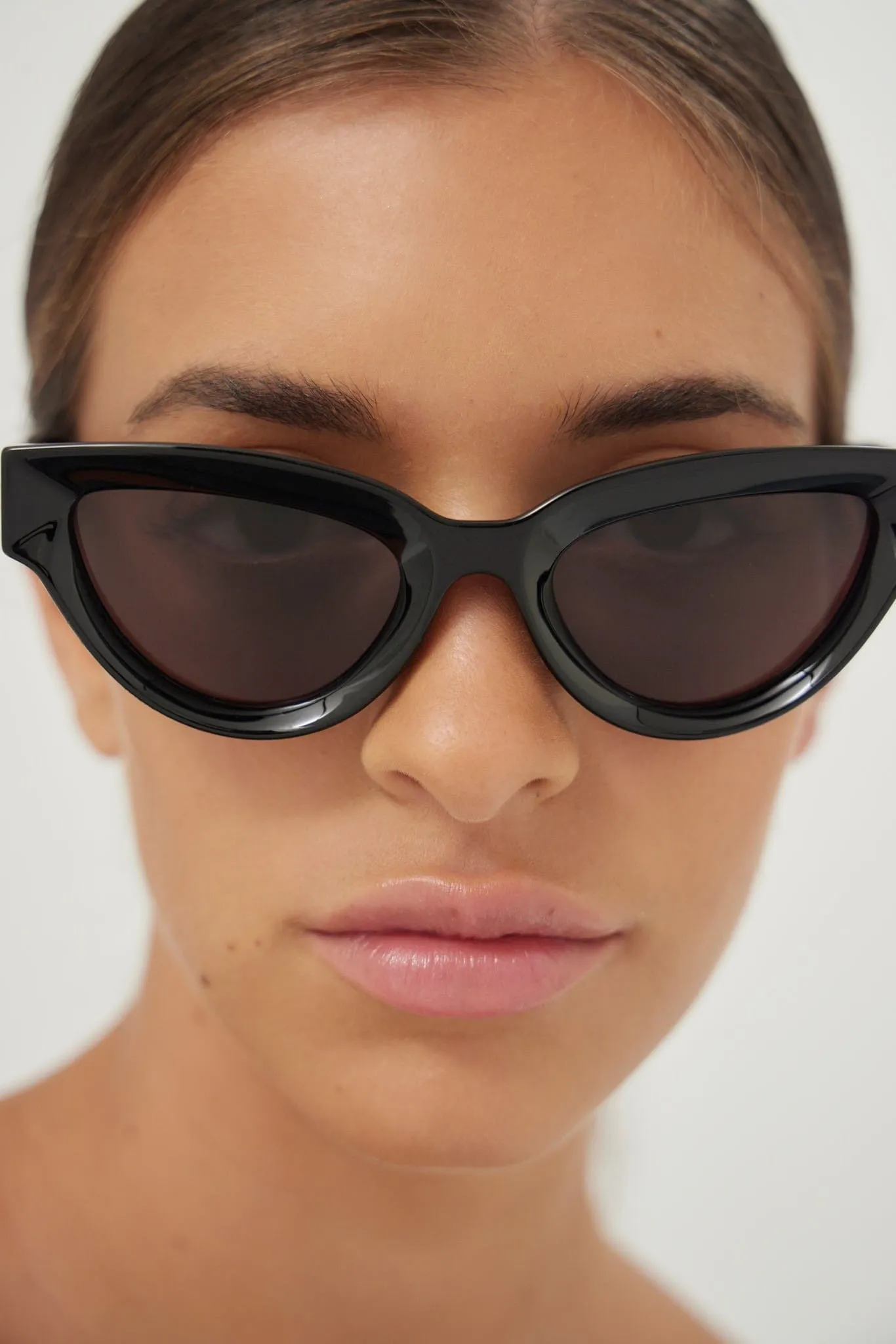 Bottega Veneta angular black sunglasses