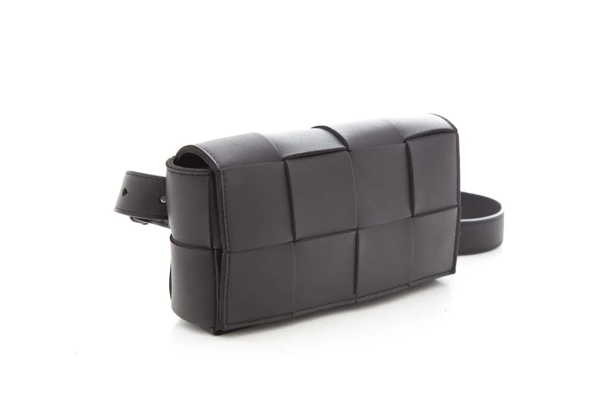 Bottega Veneta Black Cassette Leather Belt Bag