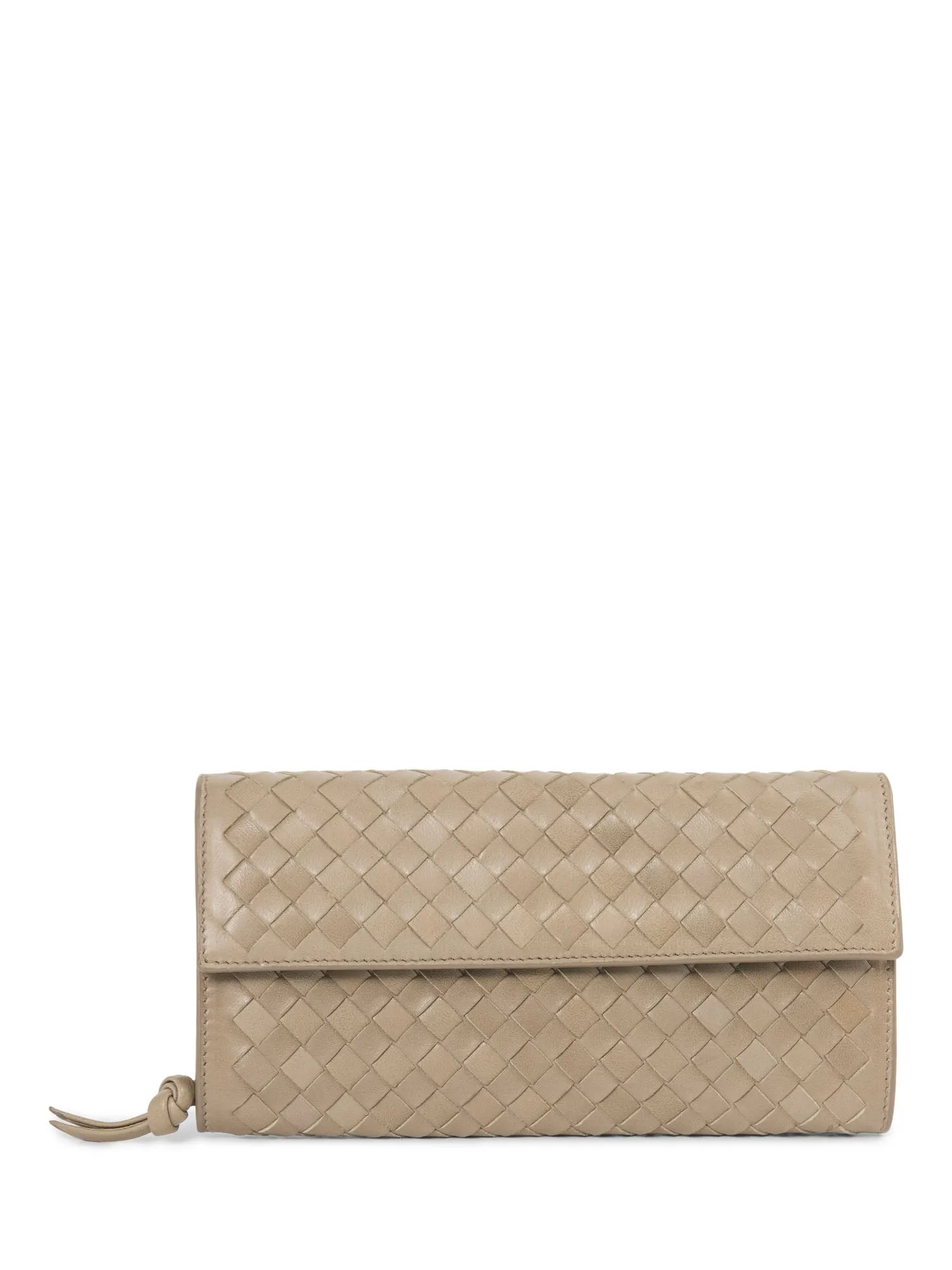 Bottega Veneta Nappa Intrecciato Flap Wallet Taupe