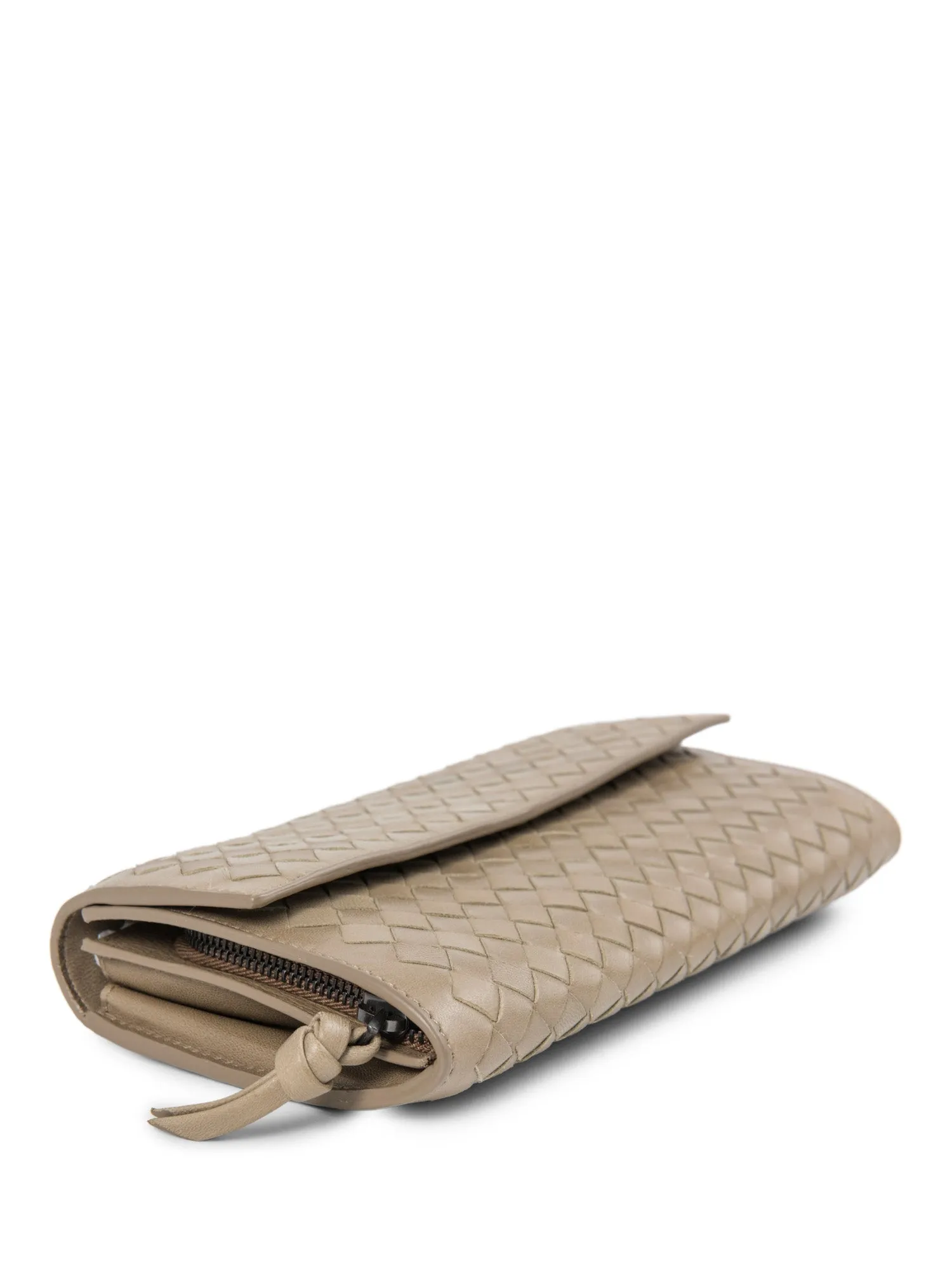 Bottega Veneta Nappa Intrecciato Flap Wallet Taupe