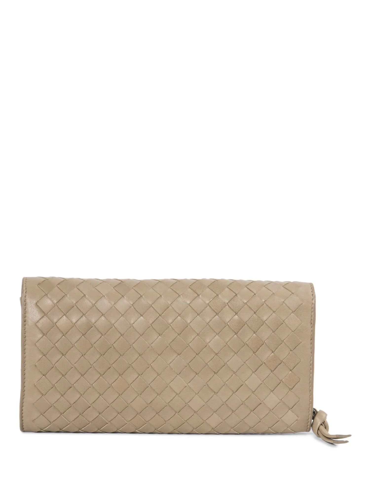 Bottega Veneta Nappa Intrecciato Flap Wallet Taupe