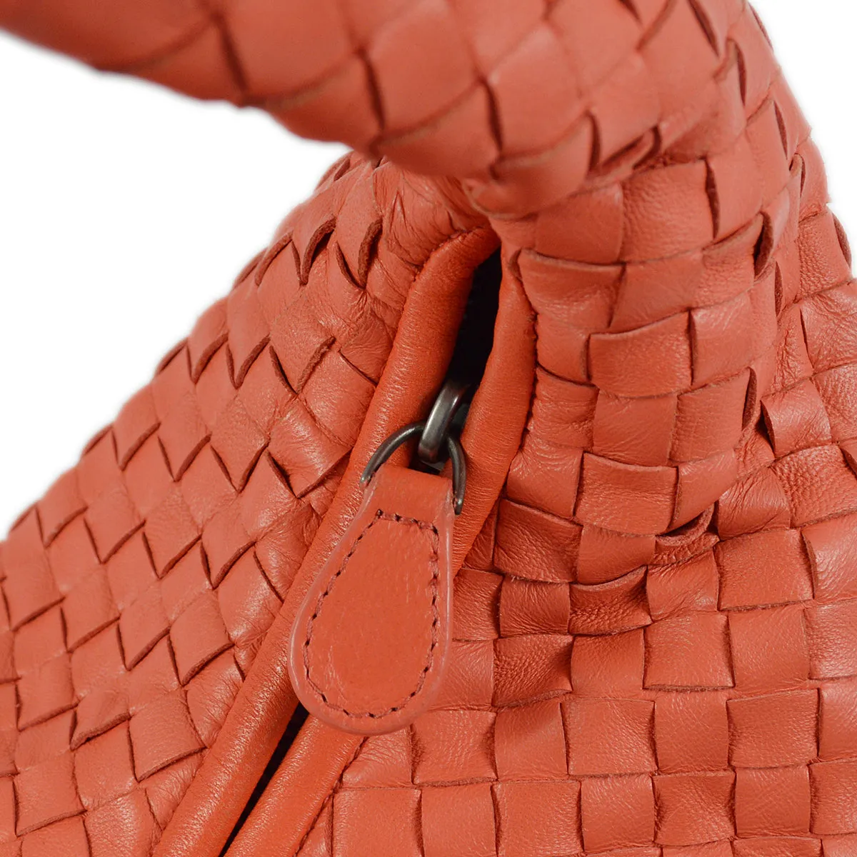 Bottega Veneta Orange Intrecciato Hobo Handbag