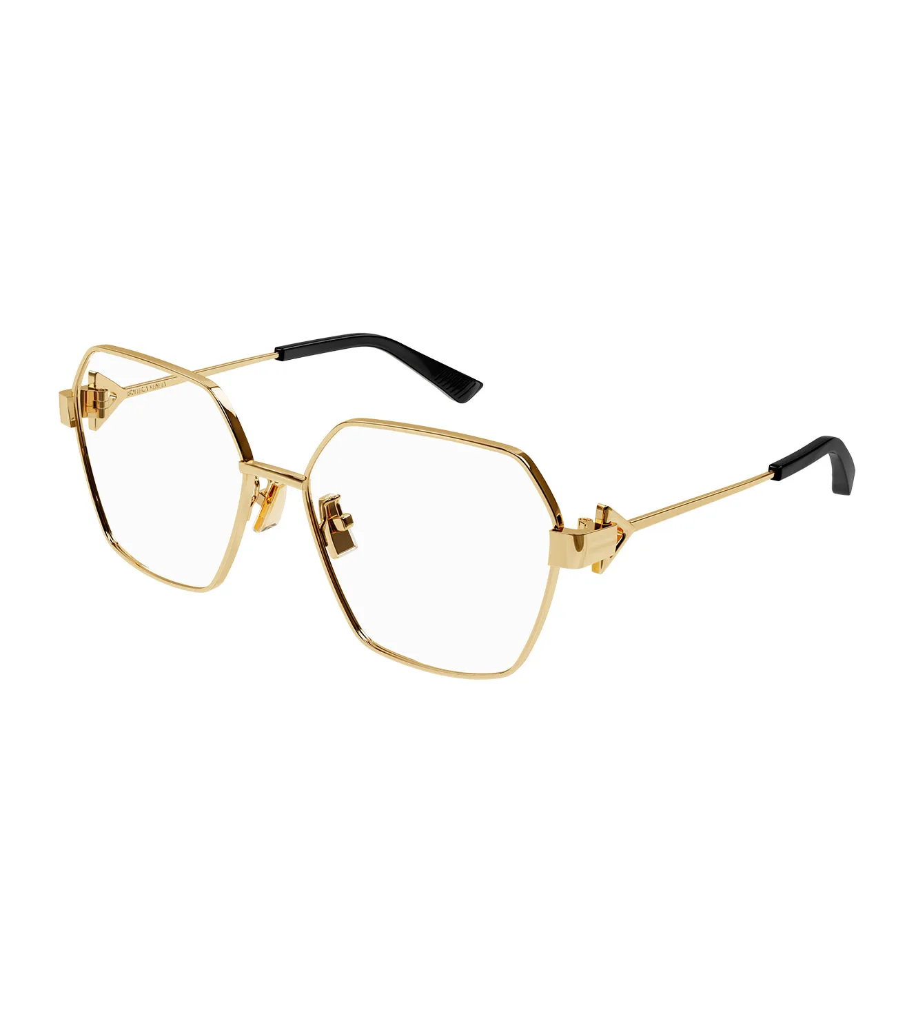 Bottega Veneta Unisex Gold Geometric Optical Frame