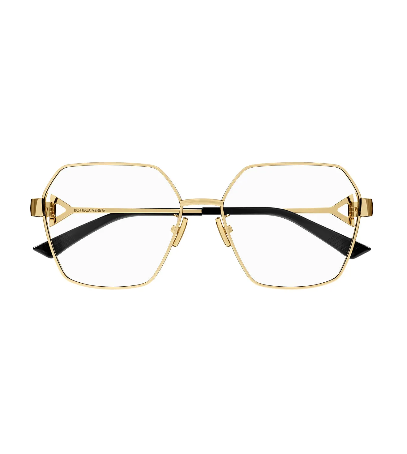 Bottega Veneta Unisex Gold Geometric Optical Frame