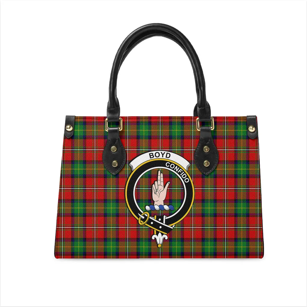 Boyd Tartan Leather Bag with Family Crest