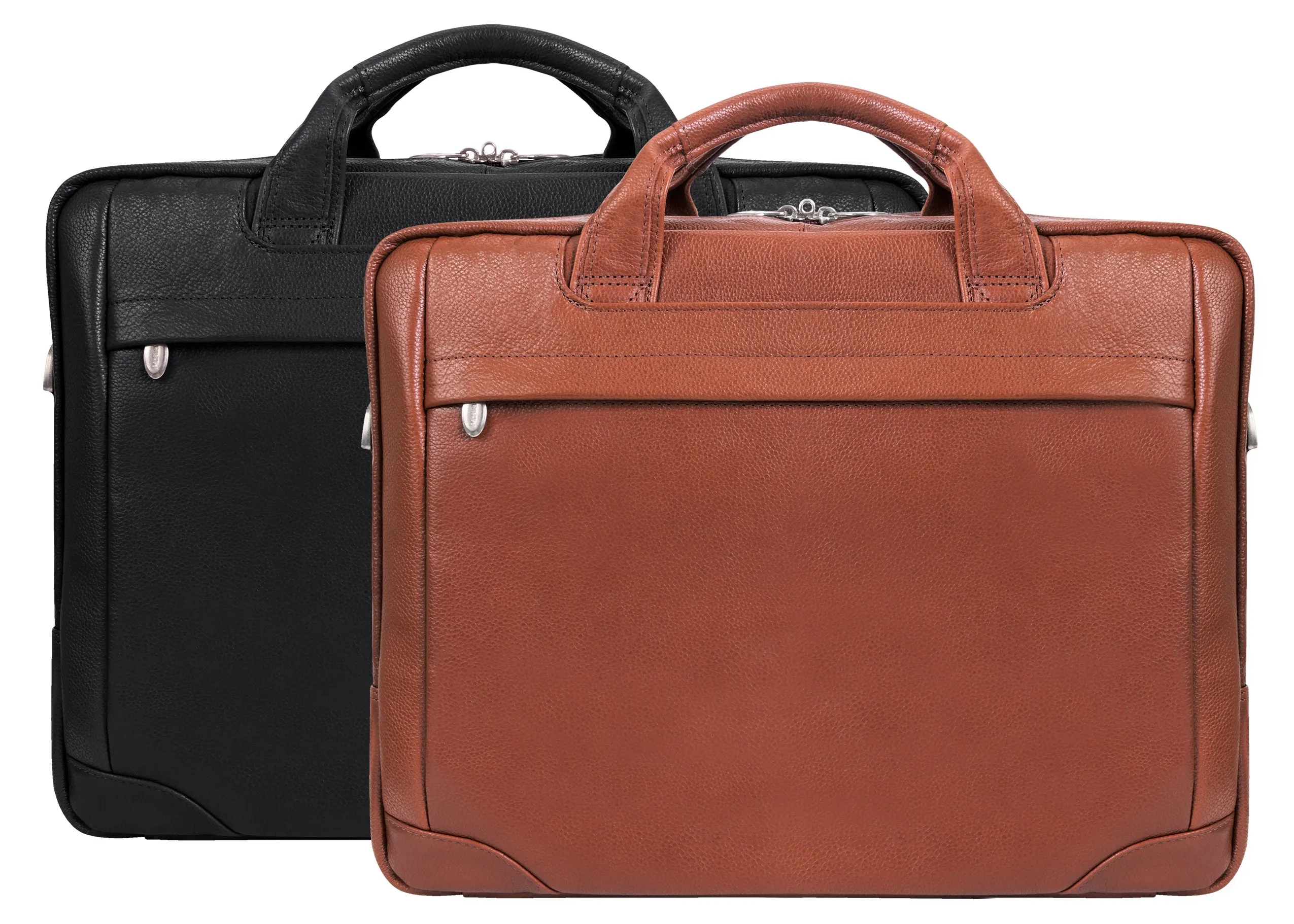 BRIDGEPORT | 17" Large Leather Laptop & Tablet Briefcase