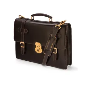 Bridle Leather Traditional Briefcase - Brown