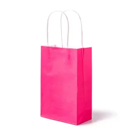 Bright Pink Party Bags with Handles (x12)