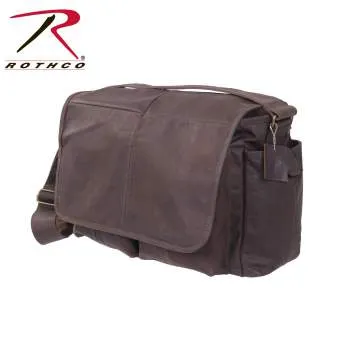 Brown Leather Classic Messenger Bag