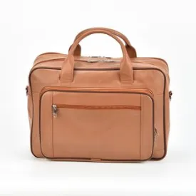 Brown leather laptop bag