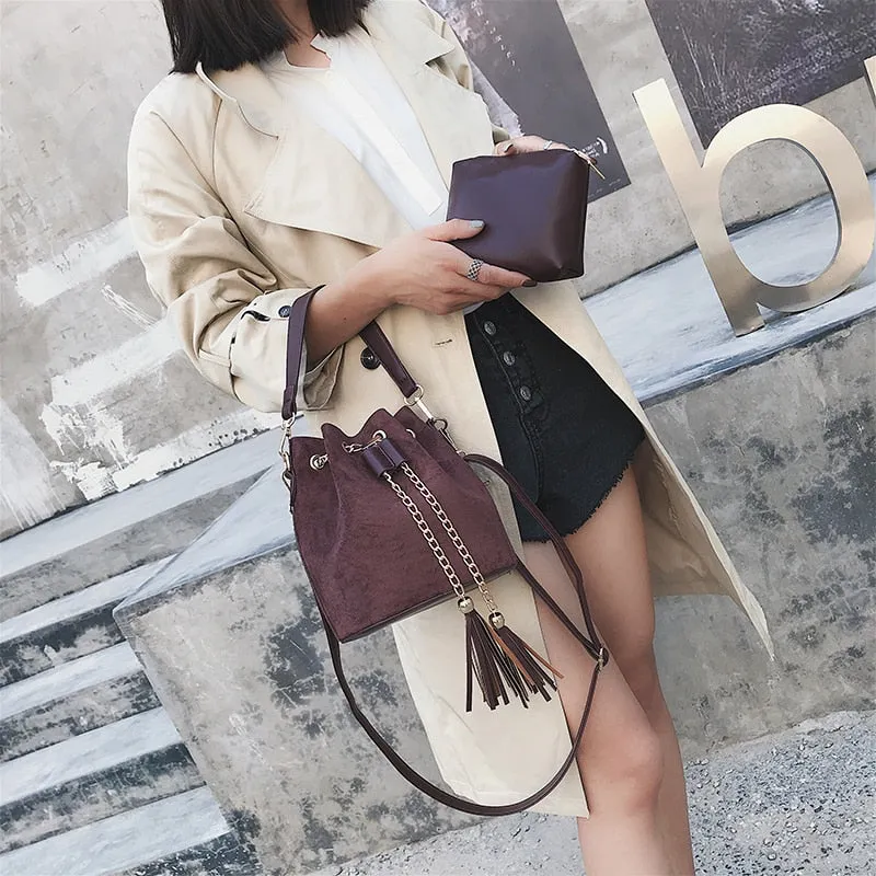 Bucket PU Leather Handbag