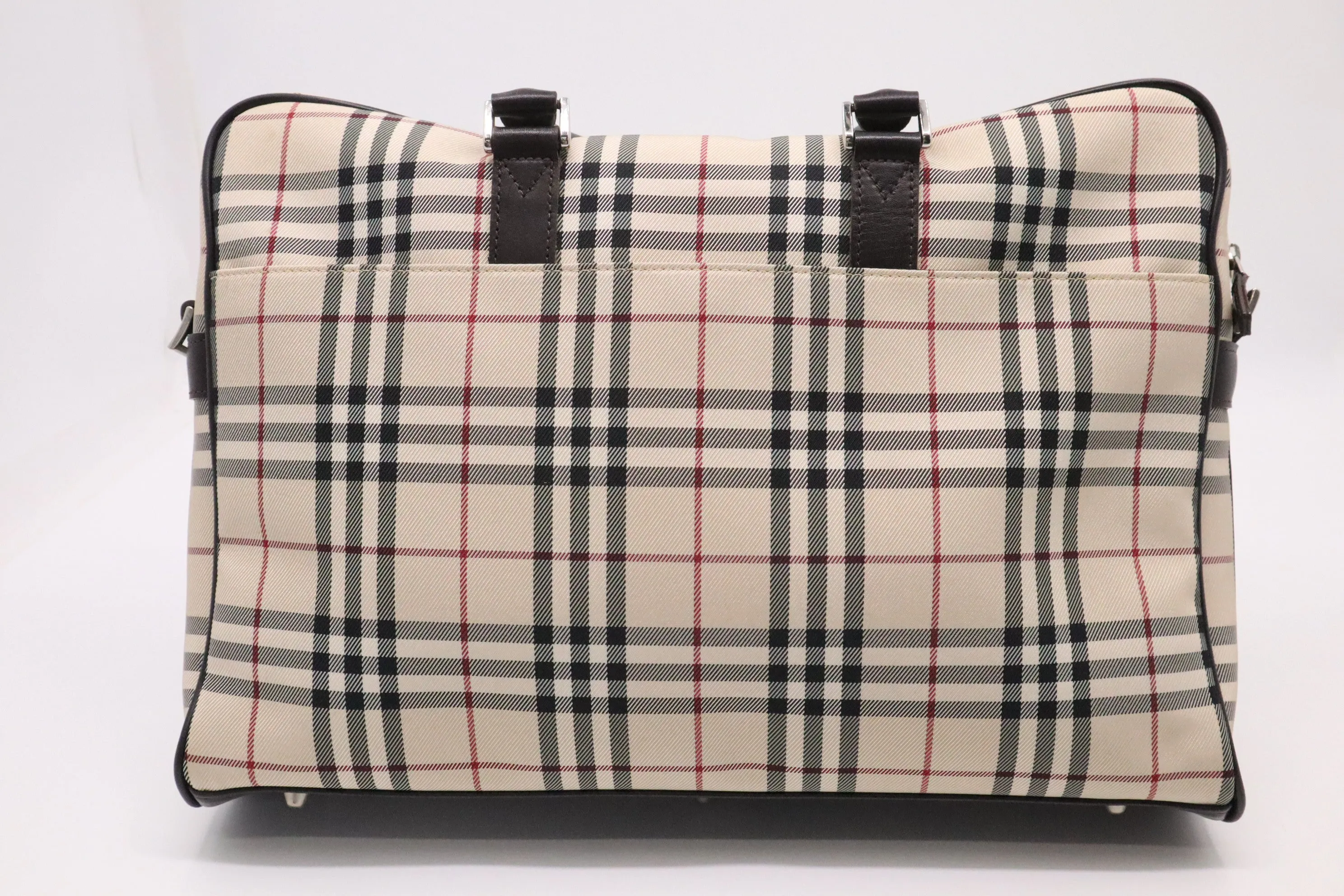 Burberry Laptop Bag in Beige Checked Canvas