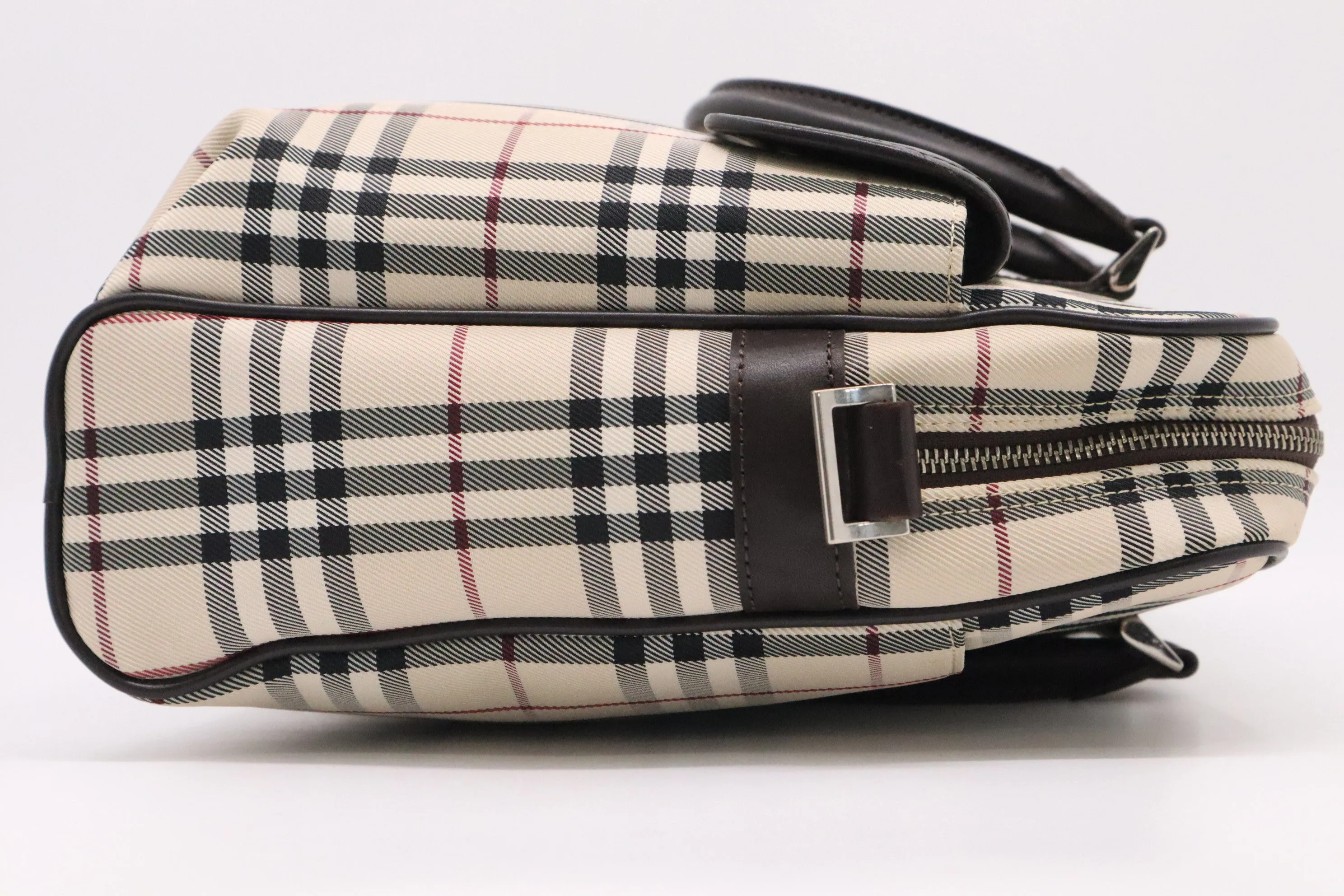 Burberry Laptop Bag in Beige Checked Canvas